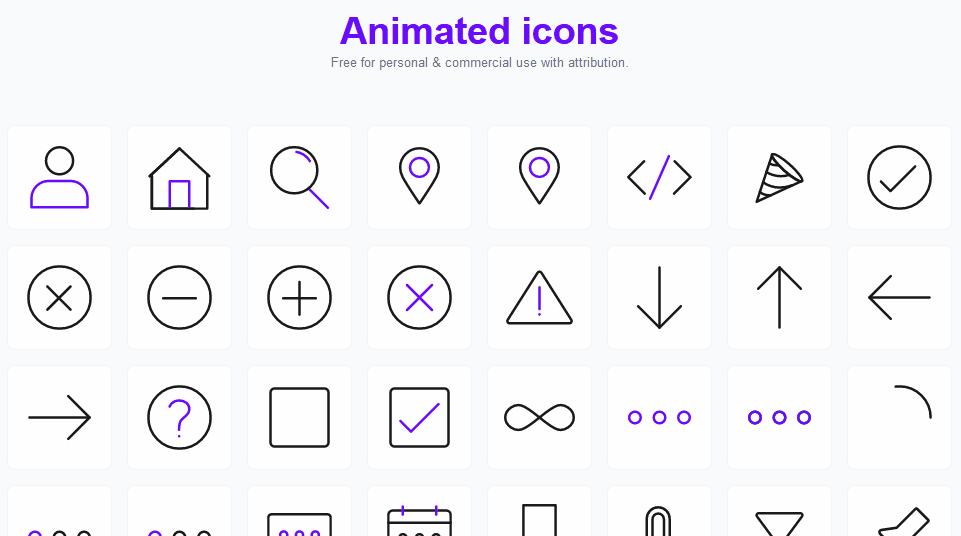 An GIF of gorgeous animated icons by Kushmeen.